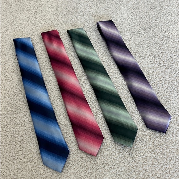 Egara Other - NWT Egara Men’s Tie Bundle of 4 Elegant Striped Extra Long Skinny Ties